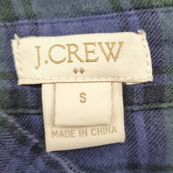 J.Crew Womens Button Up Plaid Green and Blue Long Sleeve Shirt Size S - Picture 7 of 8